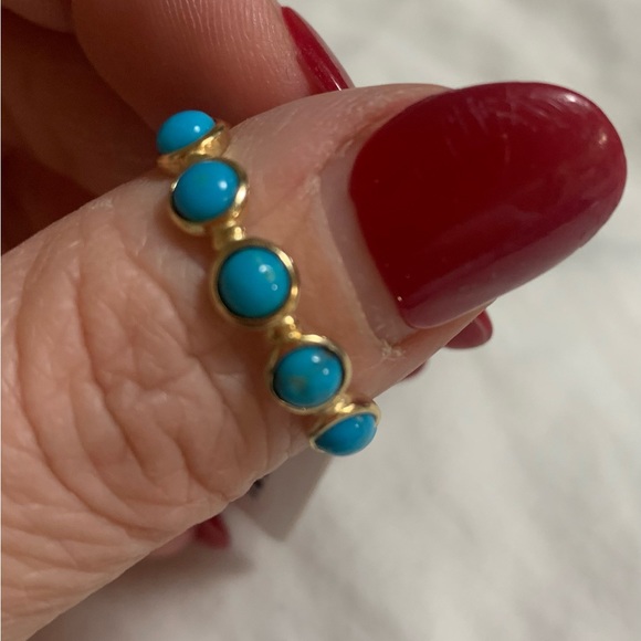 NWT JTV Turquoise 18K Gold Over Silver Ring - Picture 3 of 7